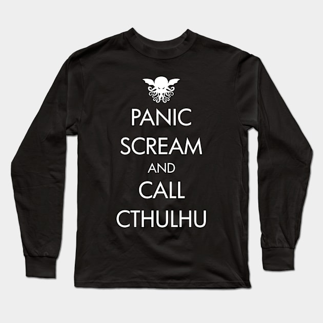 Panic Scream Call Cthulhu Long Sleeve T-Shirt by DavesTees